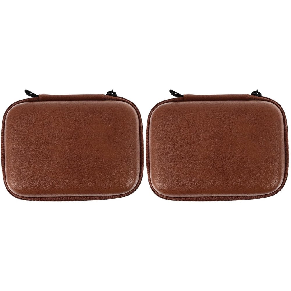 OSALADI 2Pcs Earbud Case Hard,Cable Headphones Small Hard Case,Storage Bag,Electronics Accessories Bag for Headphone,Earphone Carrying,Pu Leather