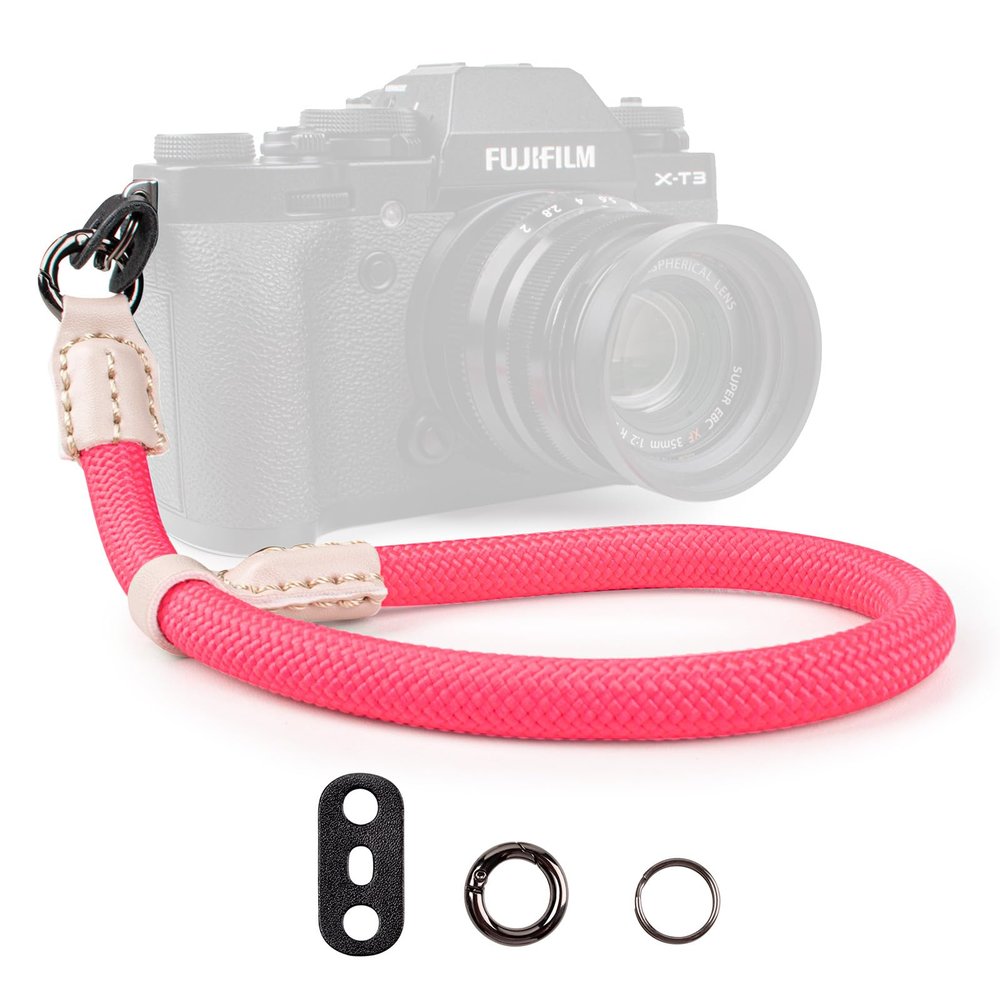 VOVMOEYA Rope Camera Wrist Strap for Sony Fujifilm Nikon Canon DSLR - Hand Strap - Pink