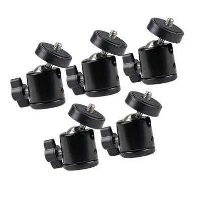 Veemoon 5pcs Mobile Phone Clip Adapter Spherical and Screw Lightweight Metal Cold Shoe Flash Stand Bracket for Tripods and Portable Design