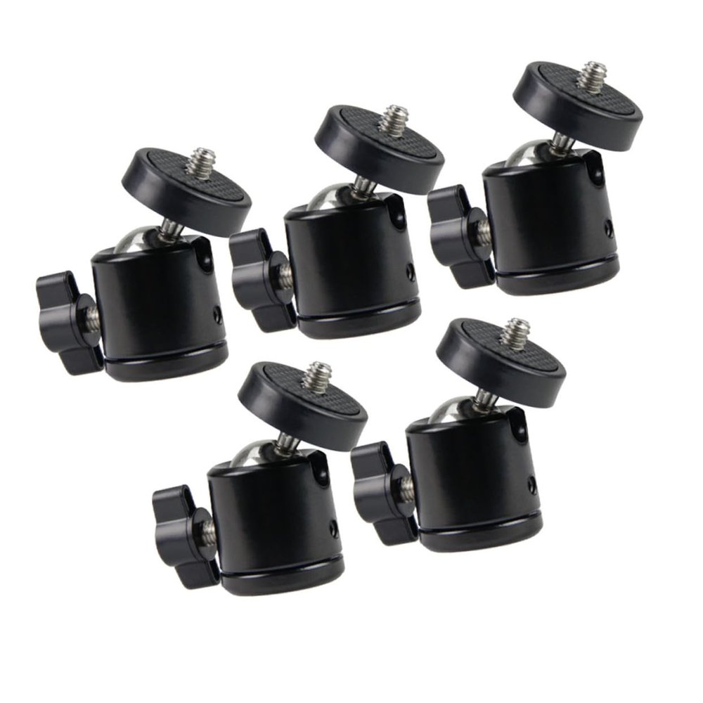Veemoon 5pcs Mobile Phone Clip Adapter Spherical and Screw Lightweight Metal Cold Shoe Flash Stand Bracket for Tripods and Portable Design