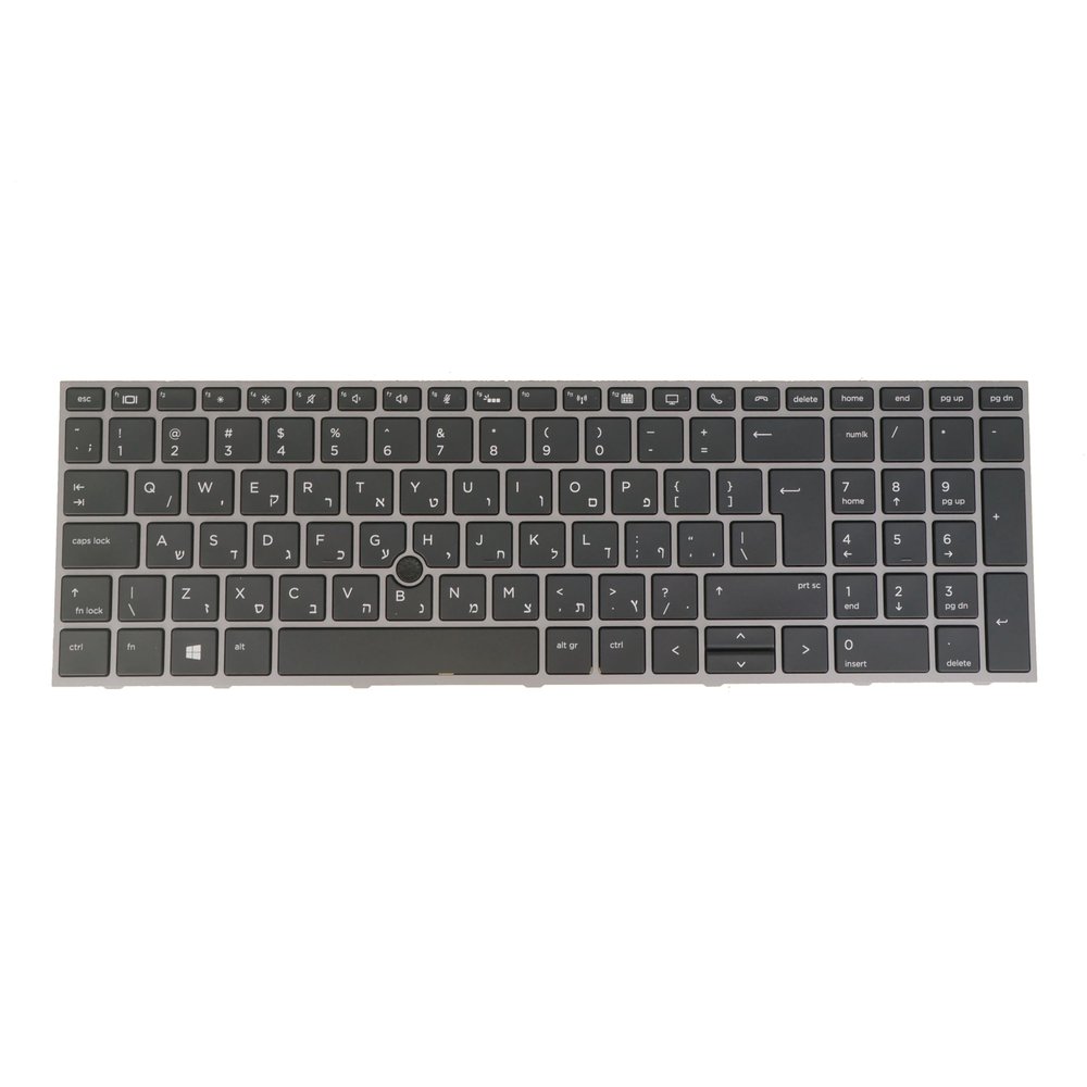 AZUBAYCOM Laptop Computer Replacement Keyboard for HP Zbook 15 G5/ G6, 17 G5/G6, L12764- L12765- L28407- L29635-, Backlit (HE Hebrew Layout)