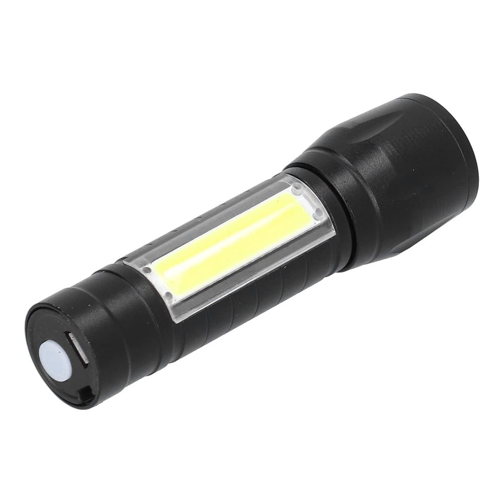 Dilwe Mini Flashlight Torch, Portable USB Rechargeable Handhold Hand Lamp with COB Sidelight for Outdoor Camping Climbing Hiking