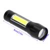 Dilwe Mini Flashlight Torch, Portable USB Rechargeable Handhold Hand Lamp with COB Sidelight for Outdoor Camping Climbing Hiking view 3