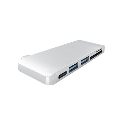 Gadpiparty Type-c USB Hub Adapter Supply Card Reader for Access Compatible Type- Silver