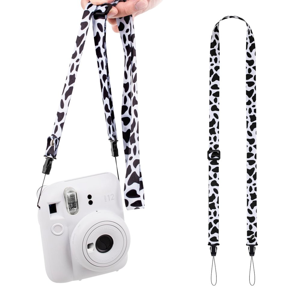 VOVMOEYA Camera Strap Kids,Camera Lanyard Neck Strap kids,iPad Strap for Kid,Children Camera Strap for Fujifilm mini Camera Kodak Smile + Smile plus (Black and White)