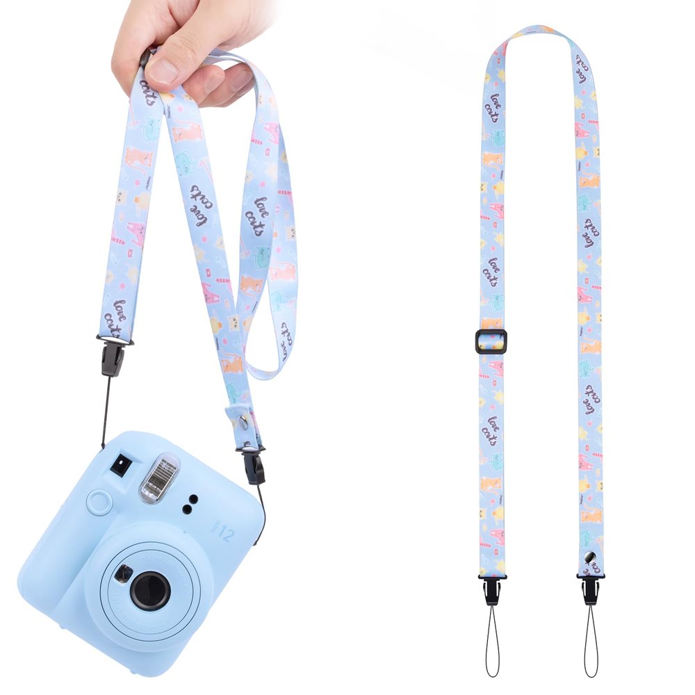 VOVMOEYA Camera Strap Kids,Camera Lanyard Neck Strap kids,iPad Strap for Kid,Children Camera Strap for Fujifilm mini Camera Kodak Smile + Smile plus (Blue)