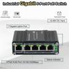 Industrial Gigabit 5-Port 802.3at PoE Switch with 1 Uplink Port, 10Gbps Ethernet Switch Supporting DIN-Rail, PoE Booster Function view 2