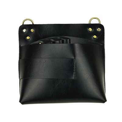 NOLITOY Leather Scissor Holder Pouch for Salon Stylists Multifunctional Tools Organizer for Combs Clips Hair Shears Black