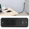 Recessed Power Strip, 20W USB Type C Port Desk Mount Multiple Outlets Hidden Charging Station for Conference Table, Bedroom Nightstand, Office Furniture view 3