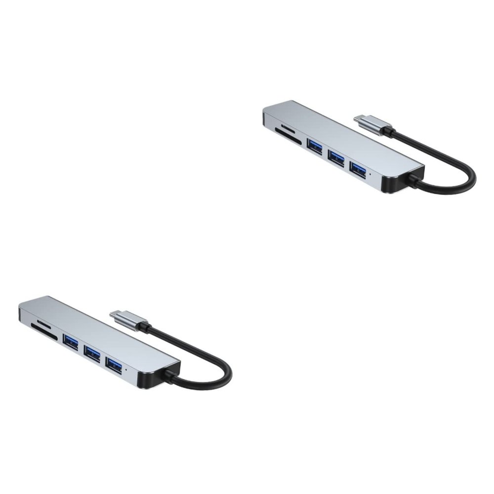 Gadpiparty 2pcs Type USB Hub Ports Expansion Adapter Card Reader and Pd Charging Video Output Compatible Laptops and Phones High-Speed Data to
