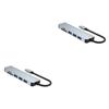 Gadpiparty 2pcs Type USB Hub Ports Expansion Adapter Card Reader and Pd Charging Video Output Compatible Laptops and Phones High-Speed Data to view 1
