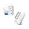 10 FT + 15 FT Extension Cord Bundle, NTONPOWER 6 AC +14 AC Outlets and 4 USB Ports, Surge Protector Power Strip, Overload Protection, Wall Mount for Home Office, White view 1