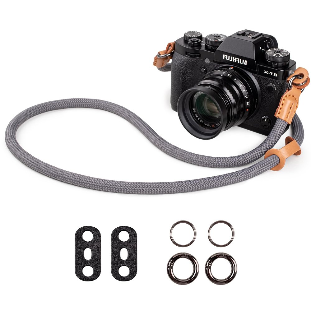 VOVMOEYA Camera Strap Rope,Camera Neck Strap Shoulder Strap for Fujifilm X100VI X100V XS20 XT5 for A6000 A6100 A6400 A6700 A7IV for Canon EOS R6 R10 for Nikon D850 D5600 D7500 - Grey