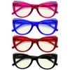 Eyekepper 4-pack Reading Glasses Blue Light Blocking for Women Bling Design Cateye Readers +3.50 view 4