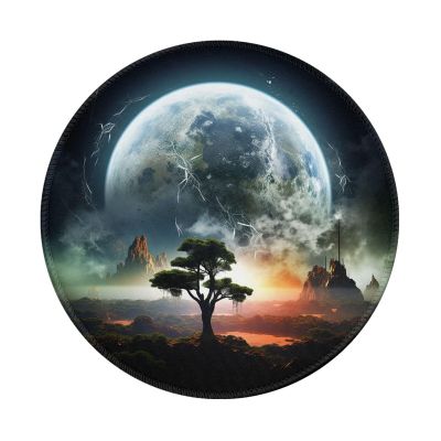 NONHAI 4 PCS Mousepad with Non-Slip Rubber Base 8"" Round Mouse-Mat with Stitched Edge Planet View Gaming Mousepad for Wireless Mouses Computer Laptop Home Office Desk Pad