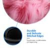 4 PCS Mousepad with Non-Slip Rubber Base 8" Round Mouse-Mat with Stitched Edge Pink Velvet Furry Textured Pattern Gaming Mousepad for Wireless Mouses Computer Laptop Home Office Desk Pad view 4