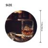 2 PCS Mousepad with Non-Slip Rubber Base 8" Round Mouse-Mat with Stitched Edge Whisky and Cigar Gaming Mousepad for Wireless Mouses Computer Laptop Home Office Desk Pad view 2