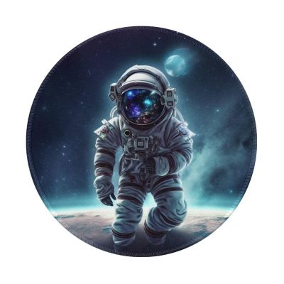 2 PCS Mousepad with Non-Slip Rubber Base 8" Round Mouse-Mat with Stitched Edge Galaxy Astronaut Gaming Mousepad for Wireless Mouses Computer Laptop Home Office Desk Pad