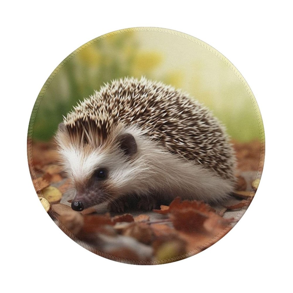 2 PCS Mousepad with Non-Slip Rubber Base 8" Round Mouse-Mat with Stitched Edge Hedgehog Gaming Mousepad for Wireless Mouses Computer Laptop Home Office Desk Pad