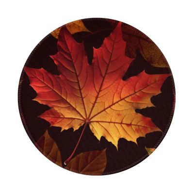 1 Mousepad with Non-Slip Rubber Base 8" Round Mouse-Mat with Stitched Edge Fall Autumn Leaves Gaming Mousepad for Wireless Mouses Computer Laptop Home Office Desk Pad