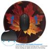 1 Mousepad with Non-Slip Rubber Base 8" Round Mouse-Mat with Stitched Edge Fall Autumn Leaves Gaming Mousepad for Wireless Mouses Computer Laptop Home Office Desk Pad view 3