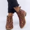 HINDOLA Ankle Booties for Women Almond Toe Low Heel Chunky Block Stacked Heels Boots Fashion Short Slip On Cross Straps Lace up Shoes view 2