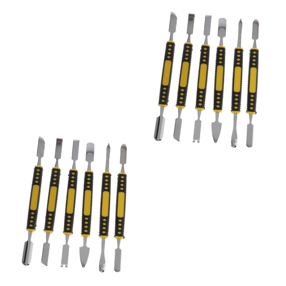 Gadpiparty 12pcs Electrical Tools Crank Puller Pry Bar Breaching Tools Grout Removal Phone Shell Disassembling Multi-Function Machine Shell Crowbar Phone