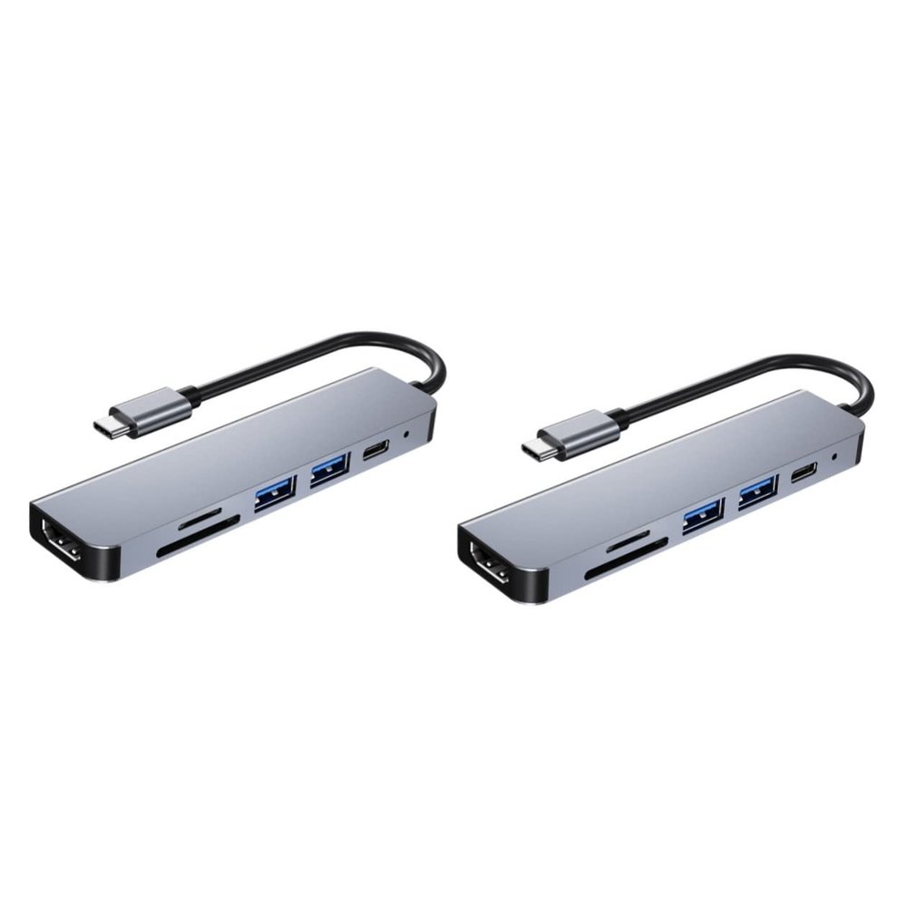 HOMSFOU 2pcs USB Multi-Port Adapter Portable Data Hub USB Splitter Tv Converter Fast Charging Pd
