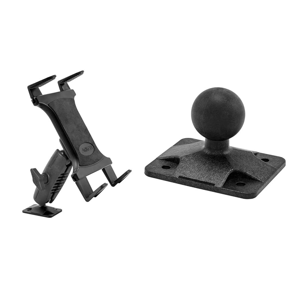 ARKON Mounts Heavy-Duty Tablet Holder - Adjustable Drill Base Mount & Mounts 4 Hole AMPS to 25mm Rubber Ball Adapter for Robust Mount Series APAMPS25MM