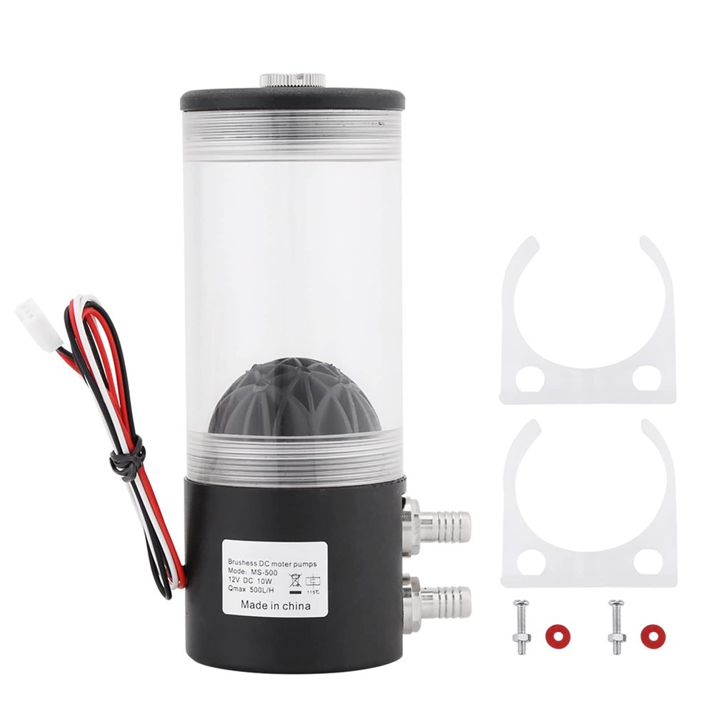 500L H 10W DC 12V Water Cooler Pump Heat Exchanger, Easy to Install, Quiet, 3-pin Connector for Various Devices