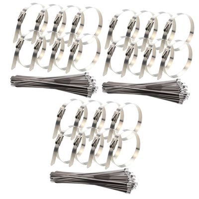 PartyKindom 3sets Cable Ties Supplies Metal Zip Ties Self-Locking Feature for Fencing Automotive Home Repair Reusable 30pcs*3