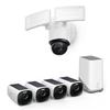 eufy Security eufyCam S330 (eufyCam 3) 4-Cam Kit, Security Camera Outdoor Wireless Floodlight Camera E340 Wired, 360 Pan and Tilt, HomeBase 3 Compatible view 1