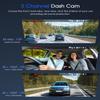 5K 3 Channel Dash Cam, 5G Wi-Fi Built-in GPS with 64GB Card, 4K+1080P+1080P Front and Rear Inside Triple Car Camera with 3'' IPS Screen, IR Night Vision, Voice Control, 24H Parking Monitor, 512GB Max view 3