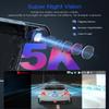 5K 3 Channel Dash Cam, 5G Wi-Fi Built-in GPS with 64GB Card, 4K+1080P+1080P Front and Rear Inside Triple Car Camera with 3'' IPS Screen, IR Night Vision, Voice Control, 24H Parking Monitor, 512GB Max view 4