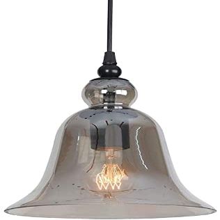 LED Modern Chandelier Lamp, Pendant Lights Glass Ceiling Hanging Lighting V intage Industrial E dison Suspension Lamp Height Adjustable Indoor MI NI Pendant Light, Black Metal Finish Socket,Mode ,pend