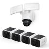 eufy Security S220 SoloCam 4-Cam Pack, Solar Charging, Wireless Outdoor Camera + eufy Security Floodlight Camera E340 Wired, 360 Pan and Tilt view 1