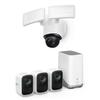 eufy security eufyCam S300(eufyCam 3C) 3-Cam Kit, Security Camera System Outdoor Wireless + eufy Security Floodlight Camera E340 Wired, 360 Pan and Tilt view 1