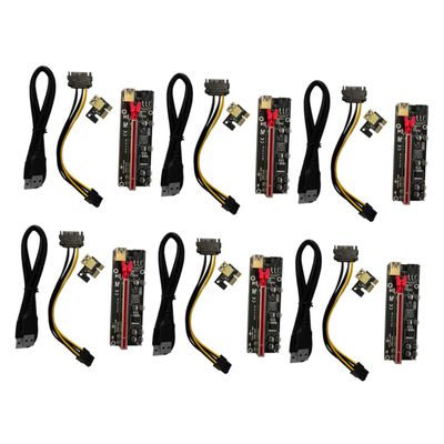 Gadpiparty 6sets Pci-e to Extender Cable Gpu Support Riser Adapter Card for Mining Rig