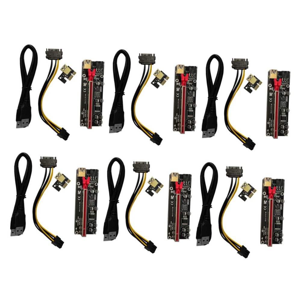 Gadpiparty 6sets Pci-e to Extender Cable Gpu Support Riser Adapter Card for Mining Rig