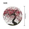 4 PCS Mousepad with Non-Slip Rubber Base 8" Round Mouse-Mat with Stitched Edge Japanese Cherry Tree Gaming Mousepad for Wireless Mouses Computer Laptop Home Office Desk Pad view 2