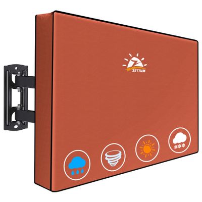 Zettum Outdoor TV Cover 55 Inch - 600D TV Cover Waterproof & Weatherproof for 52 to 55 Inch Outdoor TV, Heavy Duty TV Enclosure Protector for Outside Flat Screen TV (Size: 52"L x 6"D x 32"H)