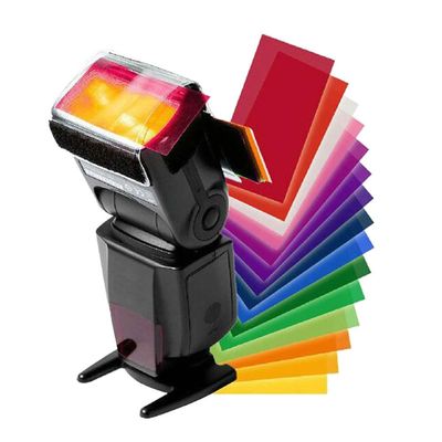OSALADI 4sets Professional Lighting Filter Gels Correction Gel Filters for Flash Speedlight
