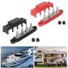 2Pcs Power Distribution Block Kit, M8 Screw, 4 Terminal Bus Bar, Wide Application, in Work, with Brass Board, for Automobile Boat, 48V 250A DC Power Supply System view 4
