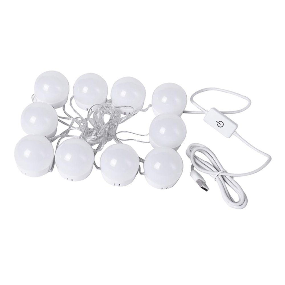 NOLITOY 1set Led Vanity Mirror Light Kit Dimmable White Light Bulbs for Adjustable Brightness Easy Installation Strong Tape for Makeup Application and Grooming