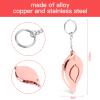 ulafbwur Personal Safety Alarm, Personal Alarms for Women, Portable Leaves-Shaped Alloy Full Metal Alarm Keychain for Personal Use Silver view 4