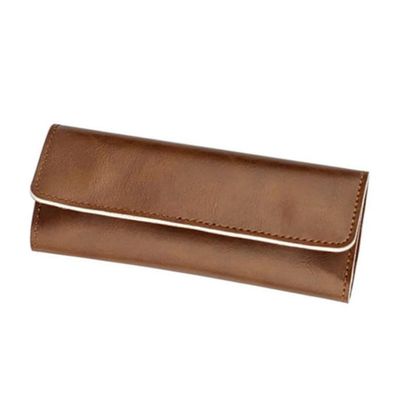 WOFASHPURET Pu Eyelash Extension Tweezers Storage Case Durable Pouch for Eyelash Tweezers Scratch-resistant Organizer for Home and Travel Use Stylish Brown Cosmetic Bag