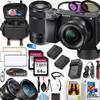 Sony a6400 24.1MP 4K Video Recording Camera with Sony E PZ 16-50mm f/3.5-5.6 and Sony E 55-210mm f/4.5-6.3 OSS Lenses, 50 LED Light, Photo/Video Software Kit+Deluxe Accessory Bundle (Renewed) view 1