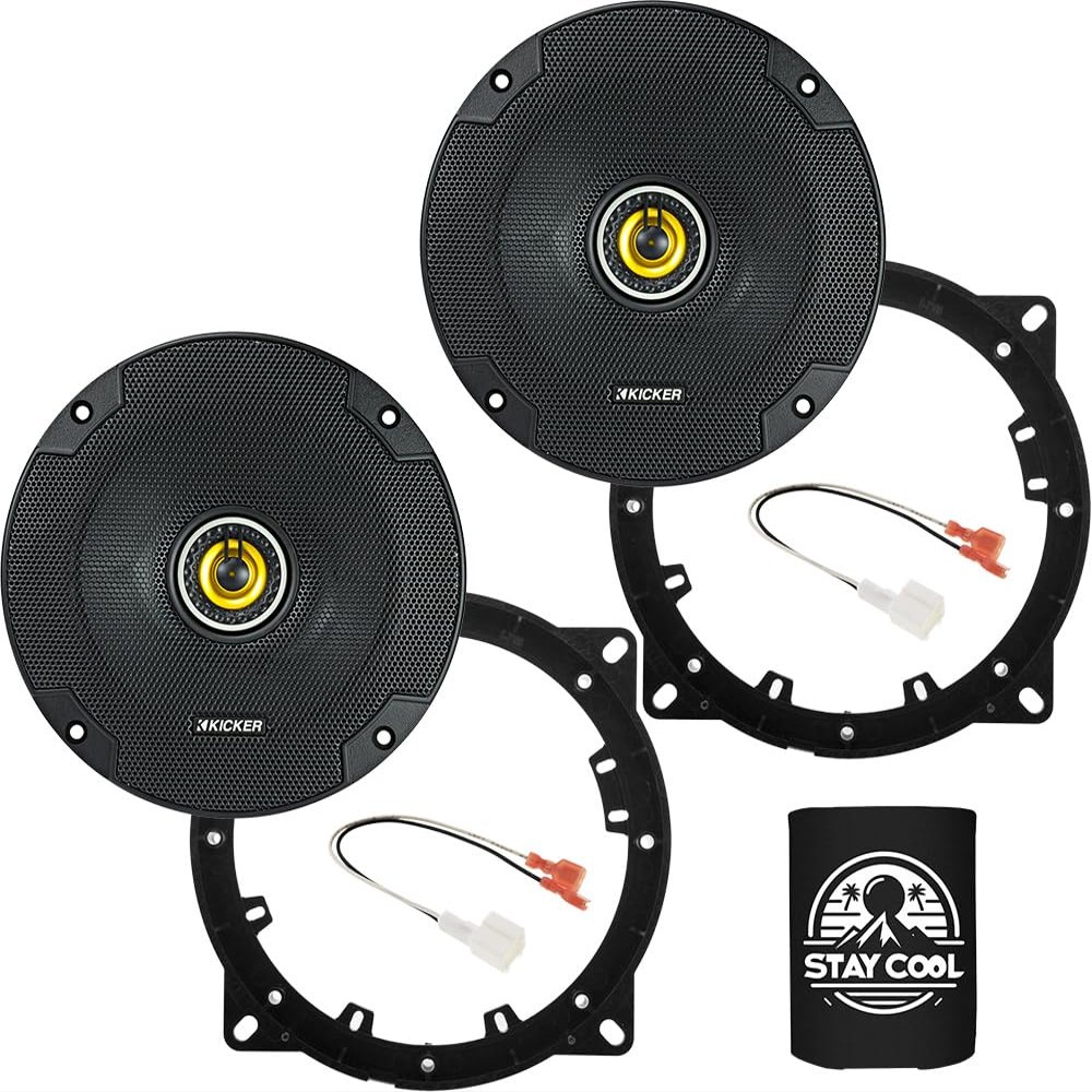 KICKER Speakers 6.75 inch for Hyundai Azera 2012-2017 Upgrade Kit - Pair of CS Series with Adapters and Harness, Coaxial 6 3/4 Car Audio Front Door Speaker CSC674, 46CSC674