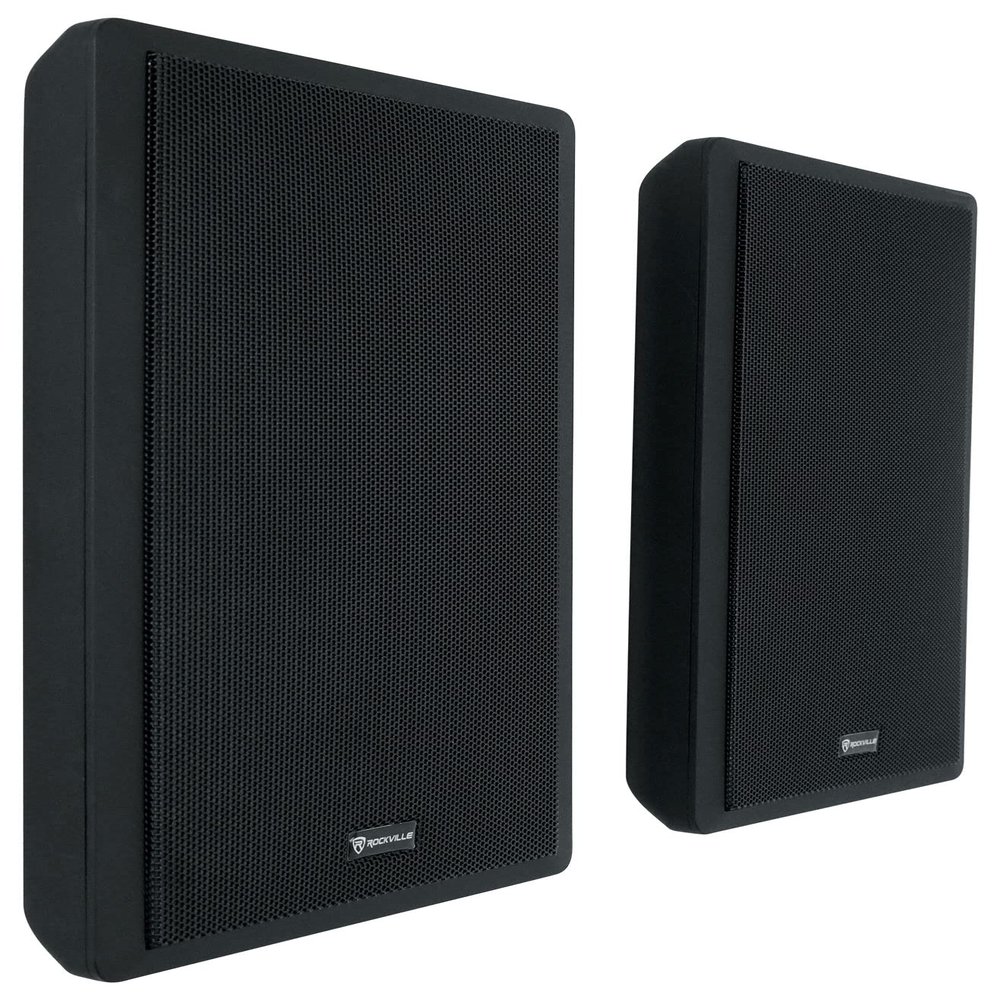 Rockville RockSlim Black 5.25" 240W Home Theater Speakers, 8 Ohm, Slim Wall-Mount Design, Clear Audio, Durable Build, for Home Theater Enthusiasts, 2-Piece