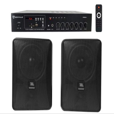 Audiosavings Bundle:Rockville RCS80-1 60 Watt 70v Commercial Amp/Bluetooth Receiver Bundle with (2) JBL Control 25-1 5.25" 30w 70v Wall-Mount Commercial Bar Speakers (3 Items)